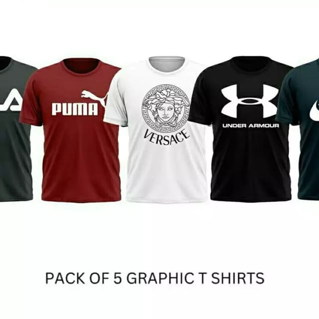 Pack of 5 graphical T-shirts
